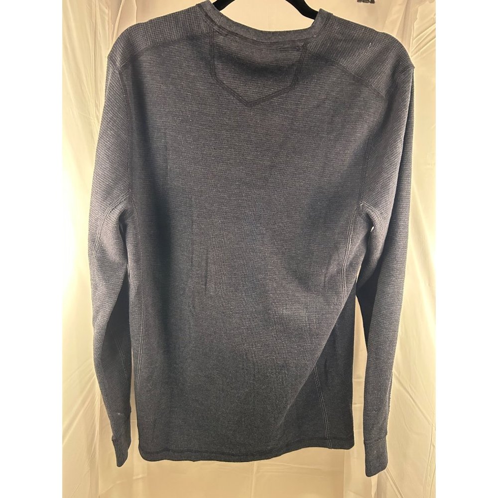 Eddie Bauer Crew Neck Pullover Waffle Knit Sweater Dark Gray Cotton Mens‎ S - Picture 3 of 8